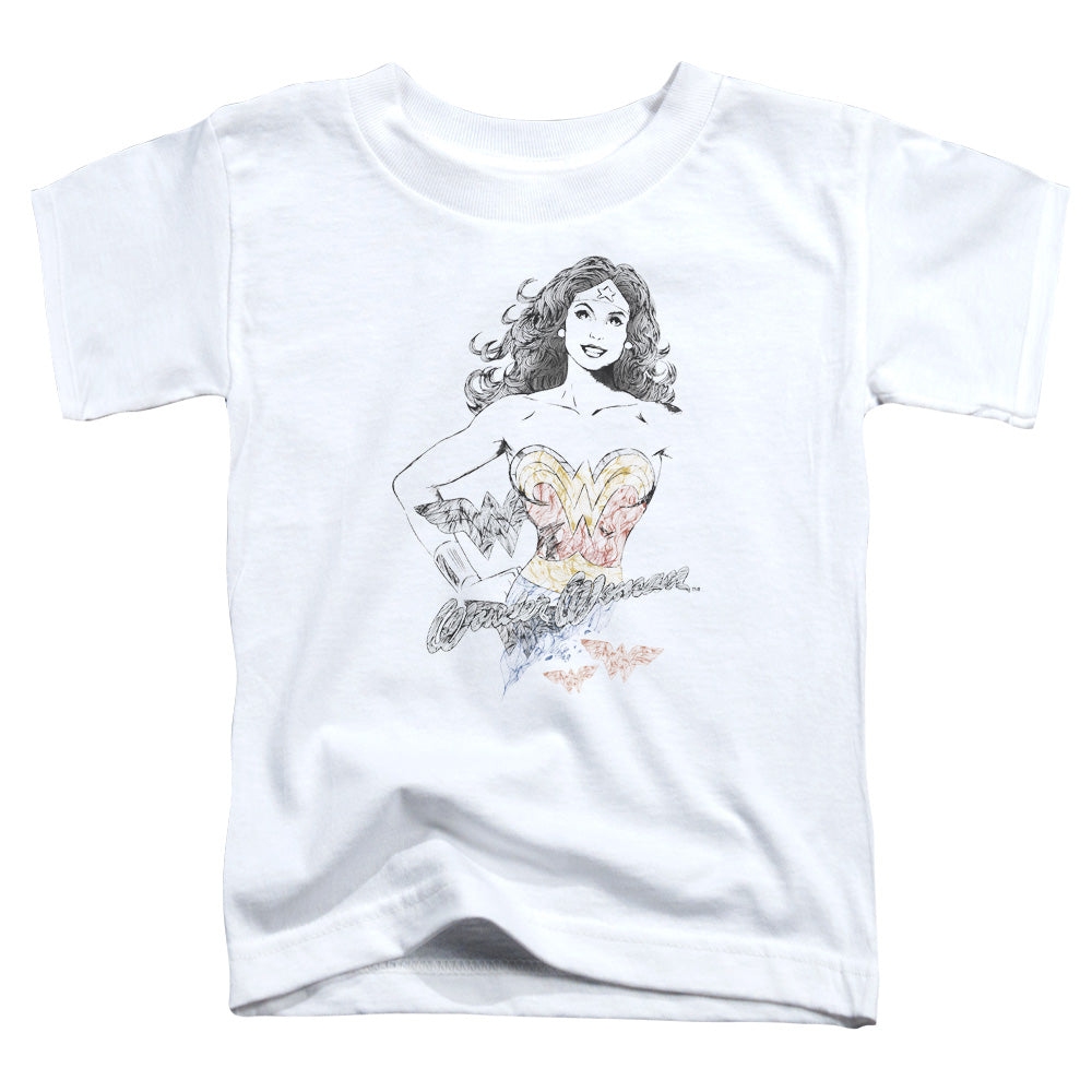 DCO Justice League Wonder Squiggles Toddler Kids Youth T Shirt White Officially Licensed