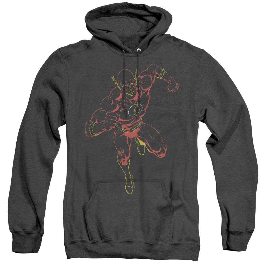 Justice League Neon Flash Heather Mens Hoodie Black Officially Licensed