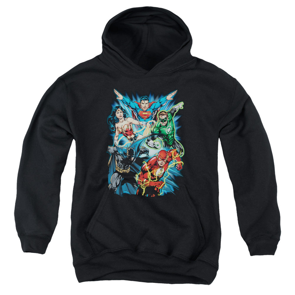 Justice League Jl Assemble Kids Youth Hoodie Black Officially Licensed