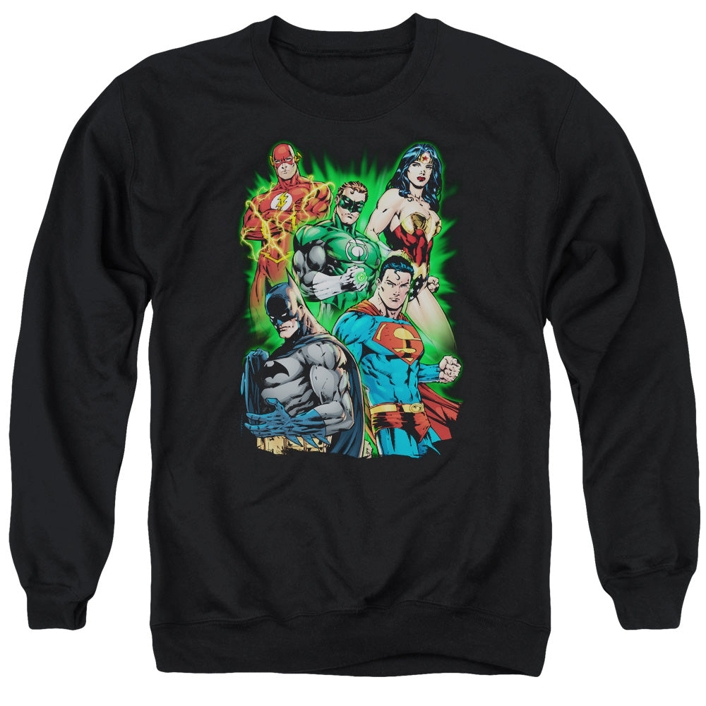 Justice League Will Power Mens Crewneck Sweatshirt Black Officially Licensed