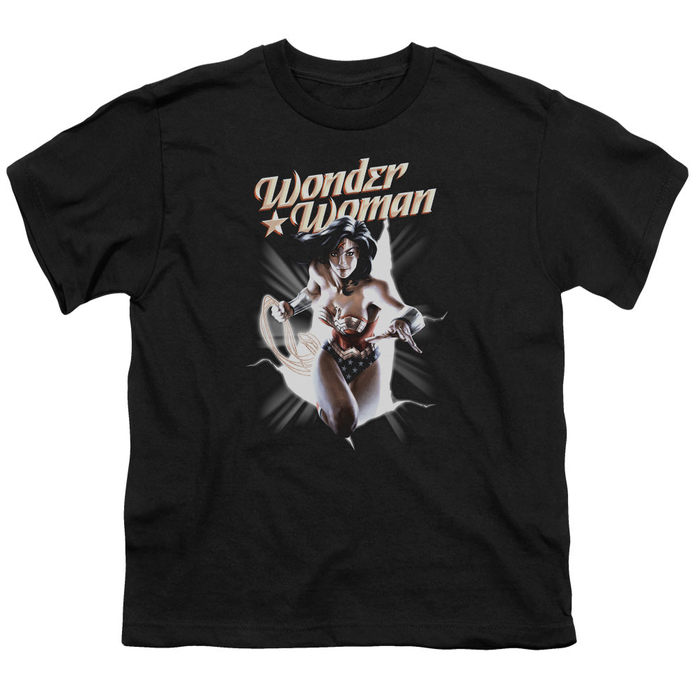 Justice League Ww Break Out Kids Youth T Shirt Black Officially Licensed