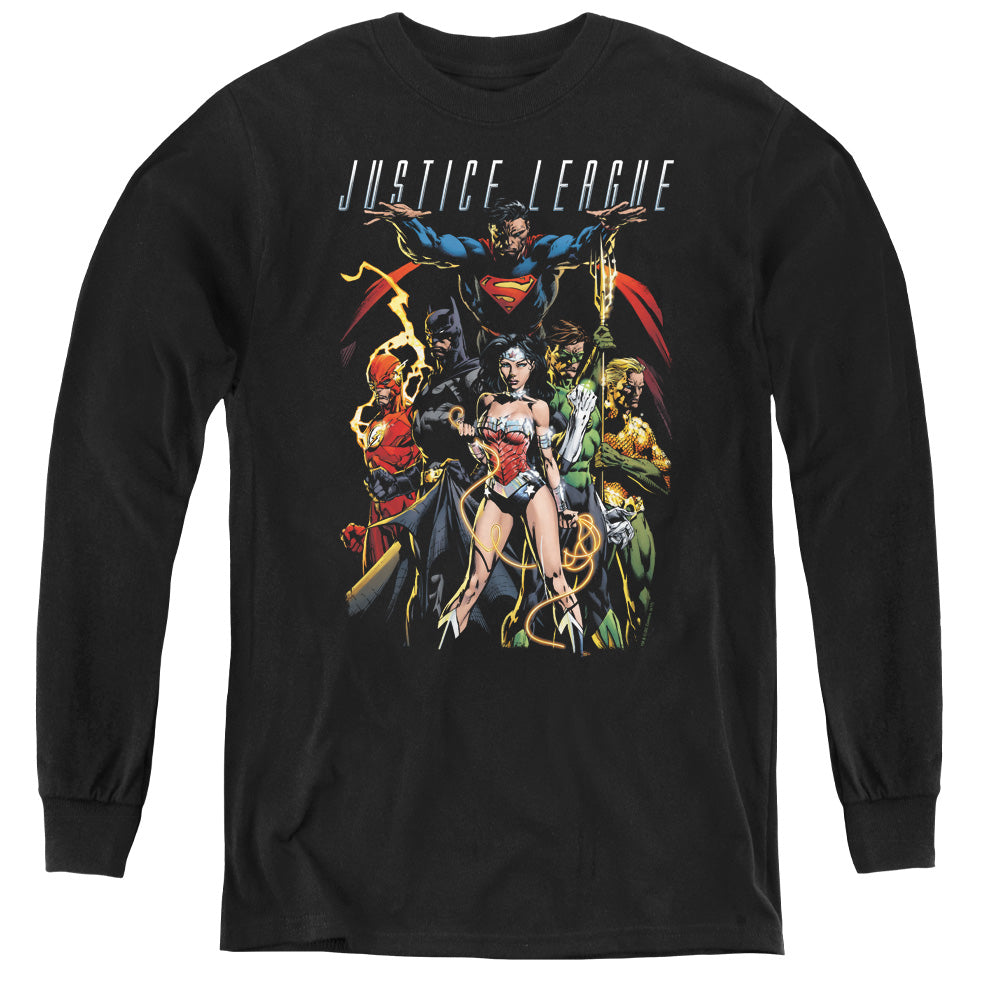 Justice League Dark Days Long Sleeve Kids Youth T Shirt Black Officially Licensed
