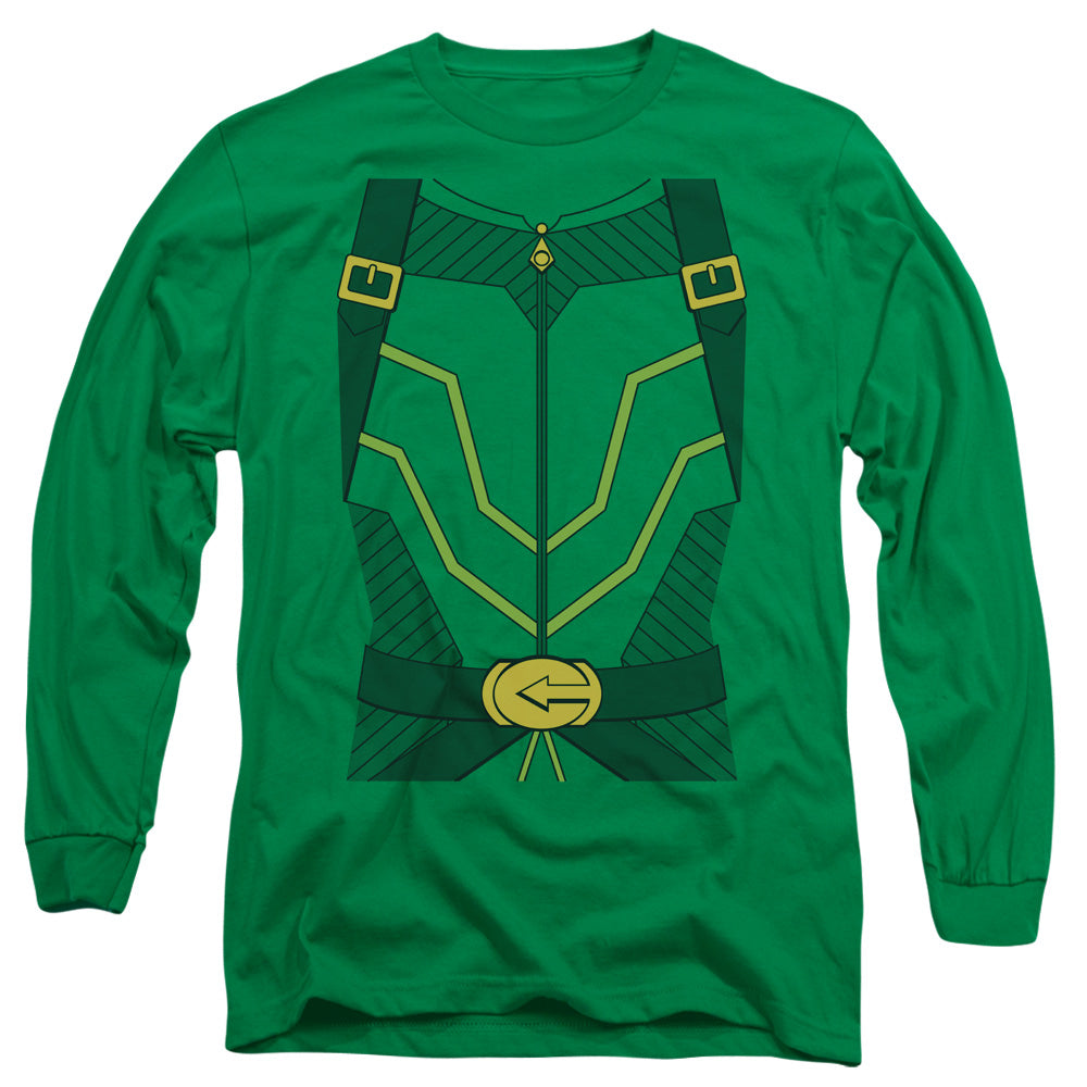 Justice League Arrow Uniform Mens Long Sleeve Shirt Kelly Green Officially Licensed