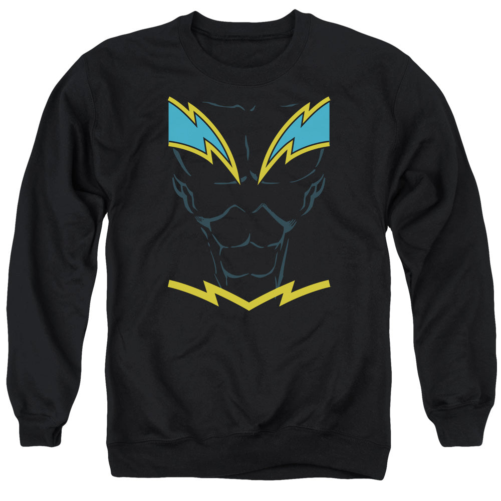 Justice League Black Lightning Mens Crewneck Sweatshirt Black Officially Licensed