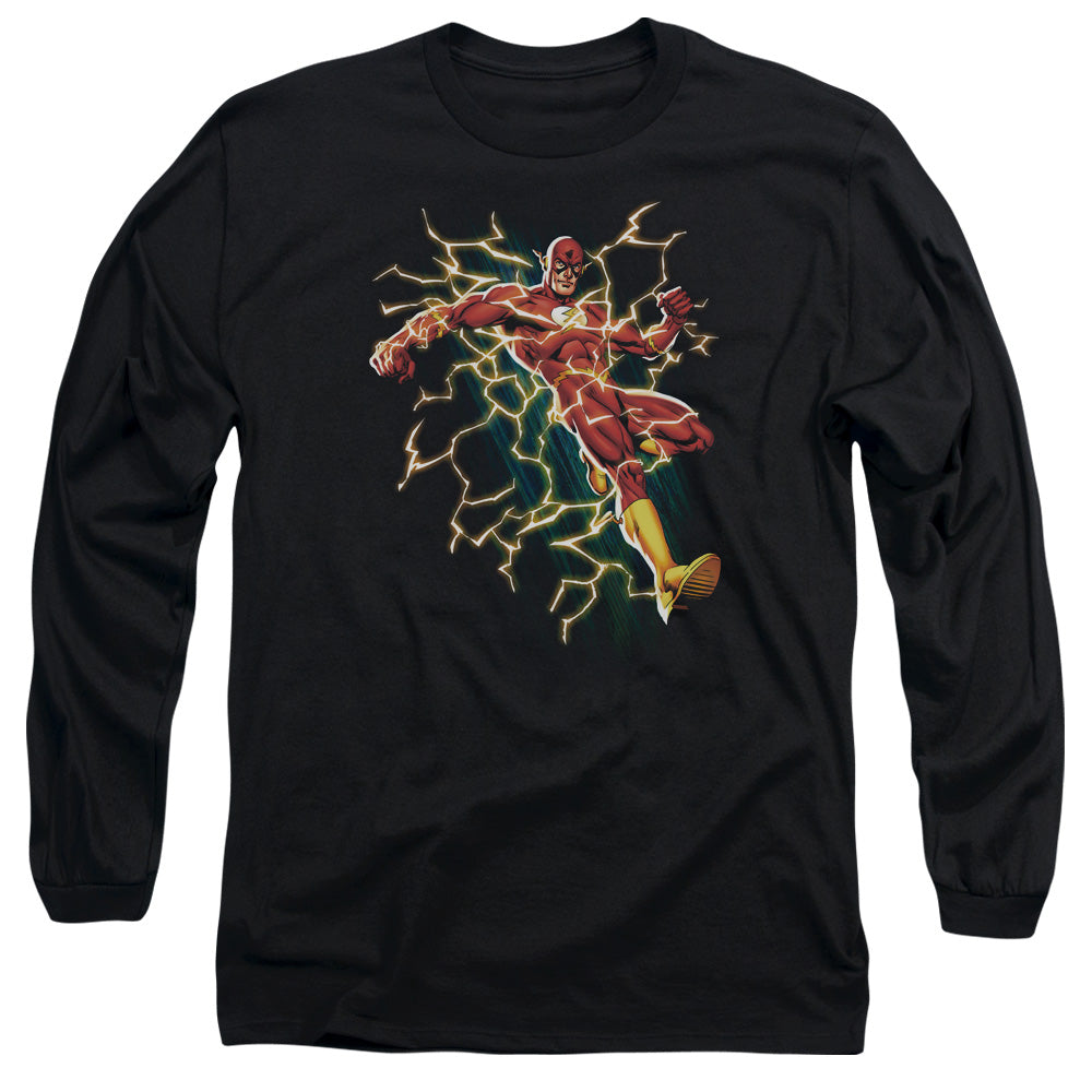 Justice League Of America Electric Death Mens Long Sleeve Shirt Black Officially Licensed