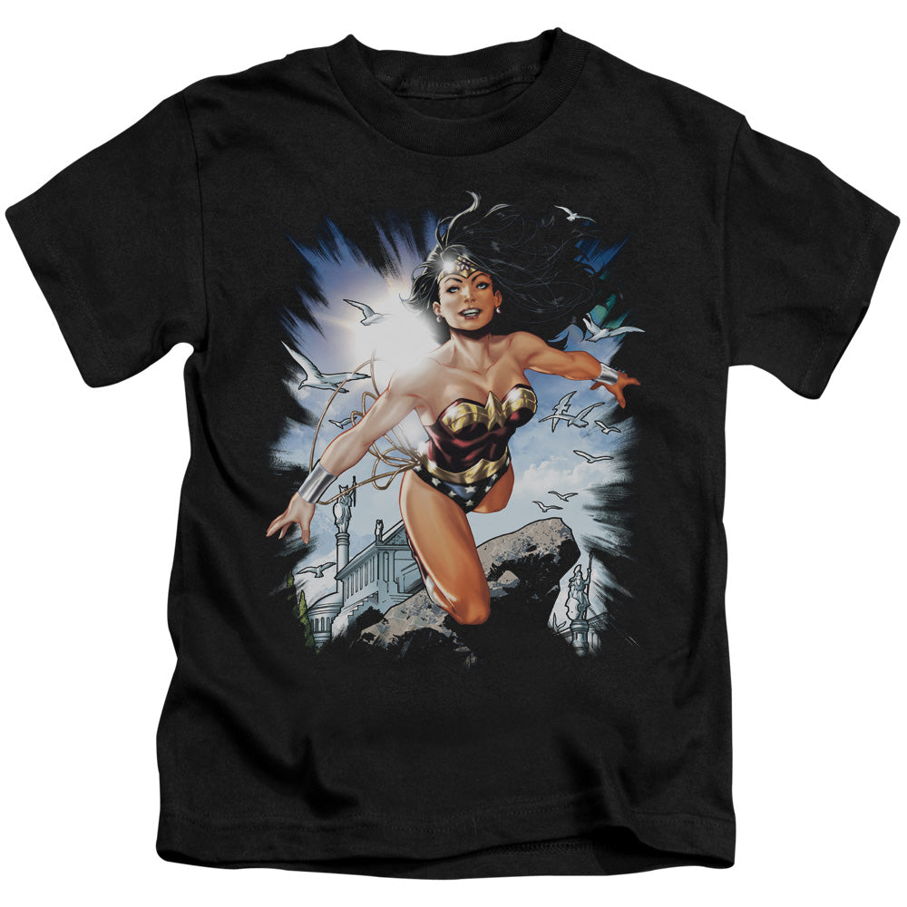 Justice League of Themyscira Juvenile Kids Youth T Shirt Black Officially Licensed