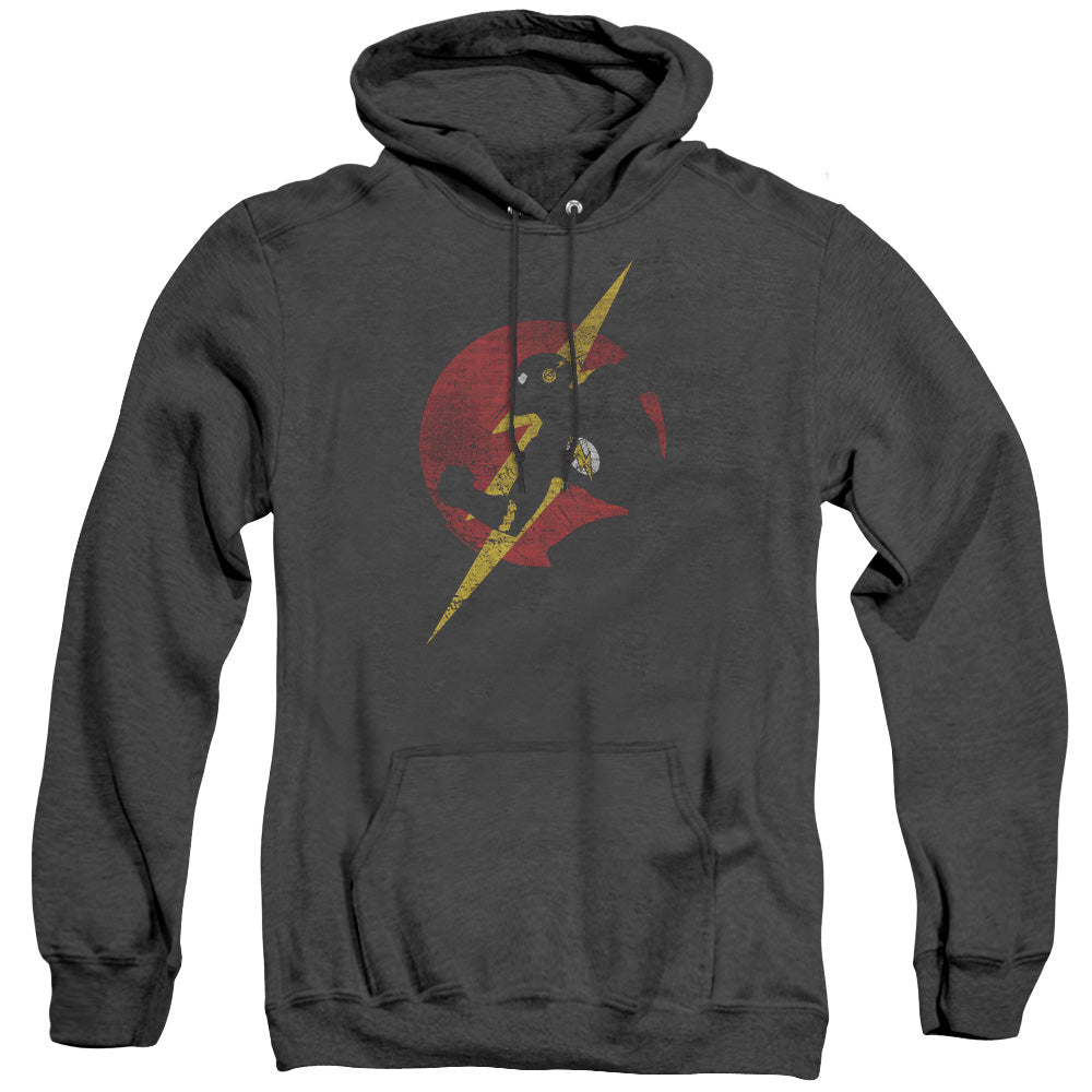 Justice League Flash Symbol Knockout Heather Mens Hoodie Black Officially Licensed