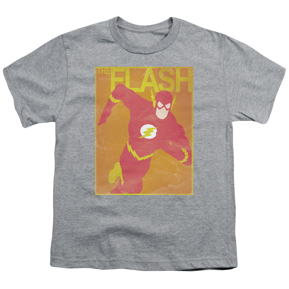 Justice League Simple Flash Poster Kids Youth T Shirt Athletic Heather Officially Licensed