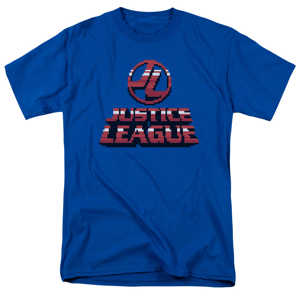 Justice League 8 Bit Justice League Mens T Shirt Royal Blue Officially Licensed