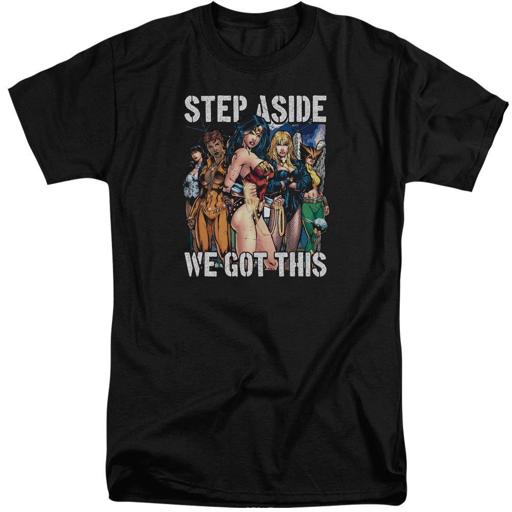 Justice League Heroines Mens Tall T Shirt Black Officially Licensed