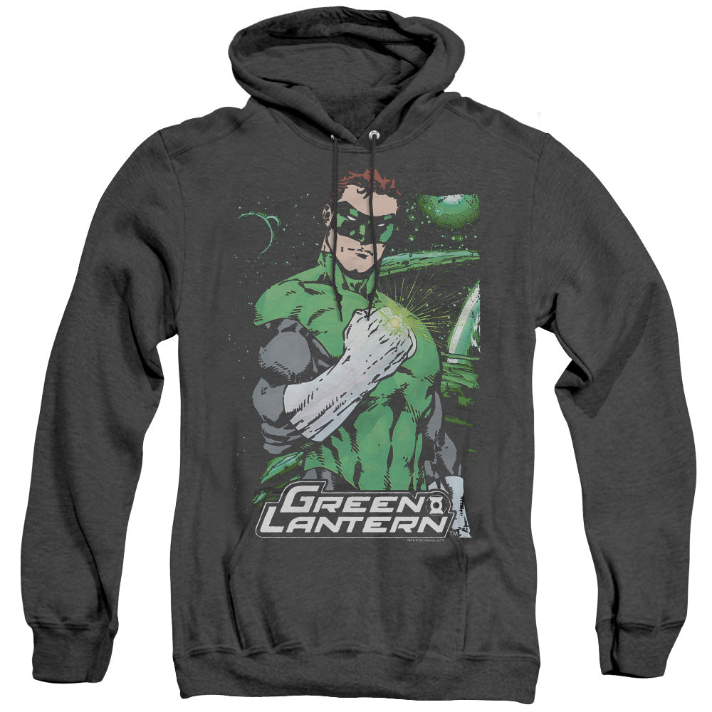 Justice League Fist Flare Heather Mens Hoodie Black Officially Licensed