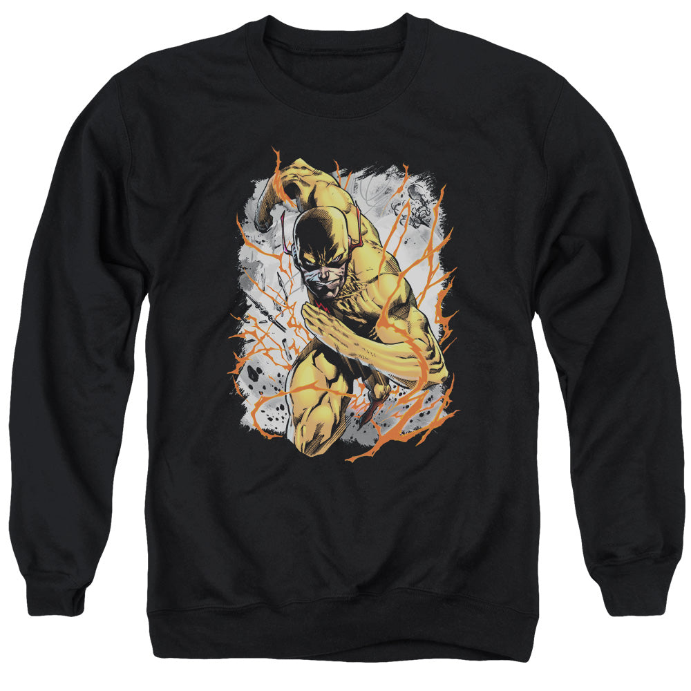 Justice League Reversed Mens Crewneck Sweatshirt Black Officially Licensed