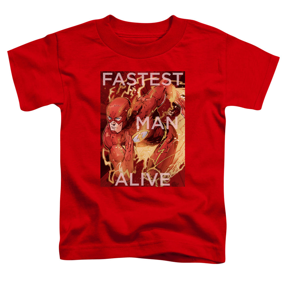 Justice League Fastest Man Alive Toddler Kids Youth T Shirt Red Officially Licensed