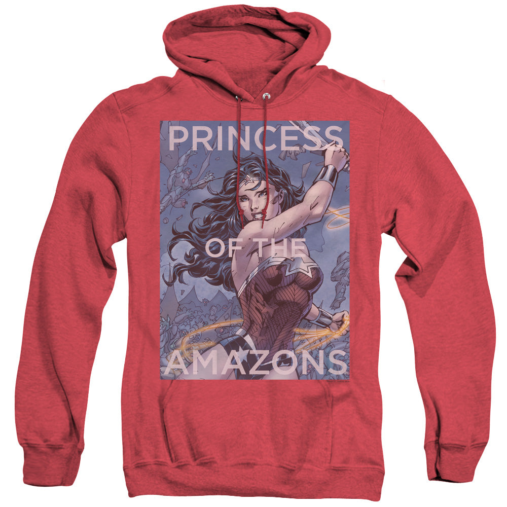 Justice League Princess of the Amazons Heather Mens Hoodie Red Officially Licensed