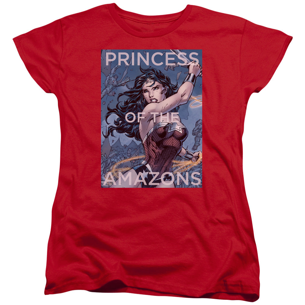 Justice League Princess of the Amazons Womens T Shirt Red Officially Licensed