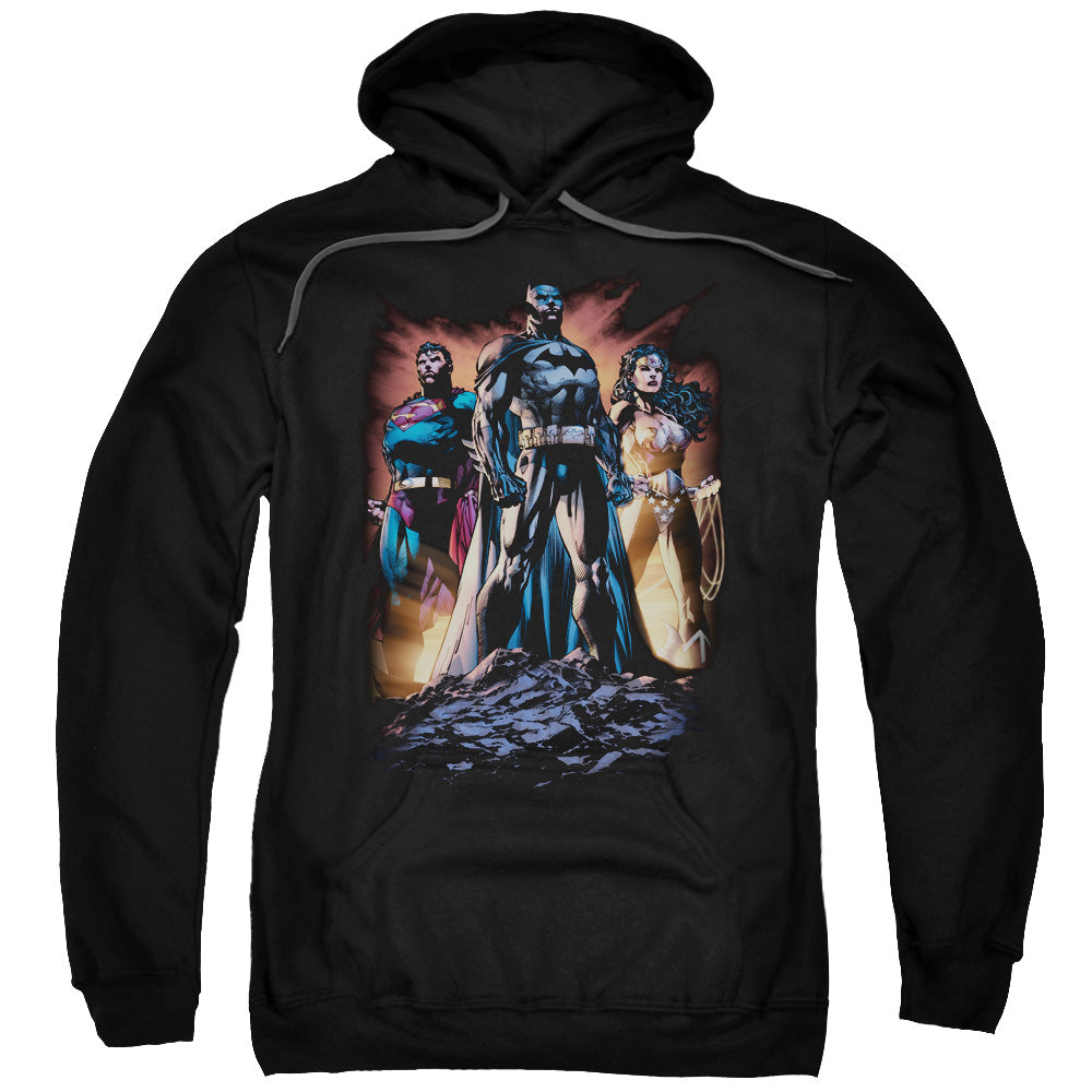 Justice League Take a Stand Mens Hoodie Black Officially Licensed