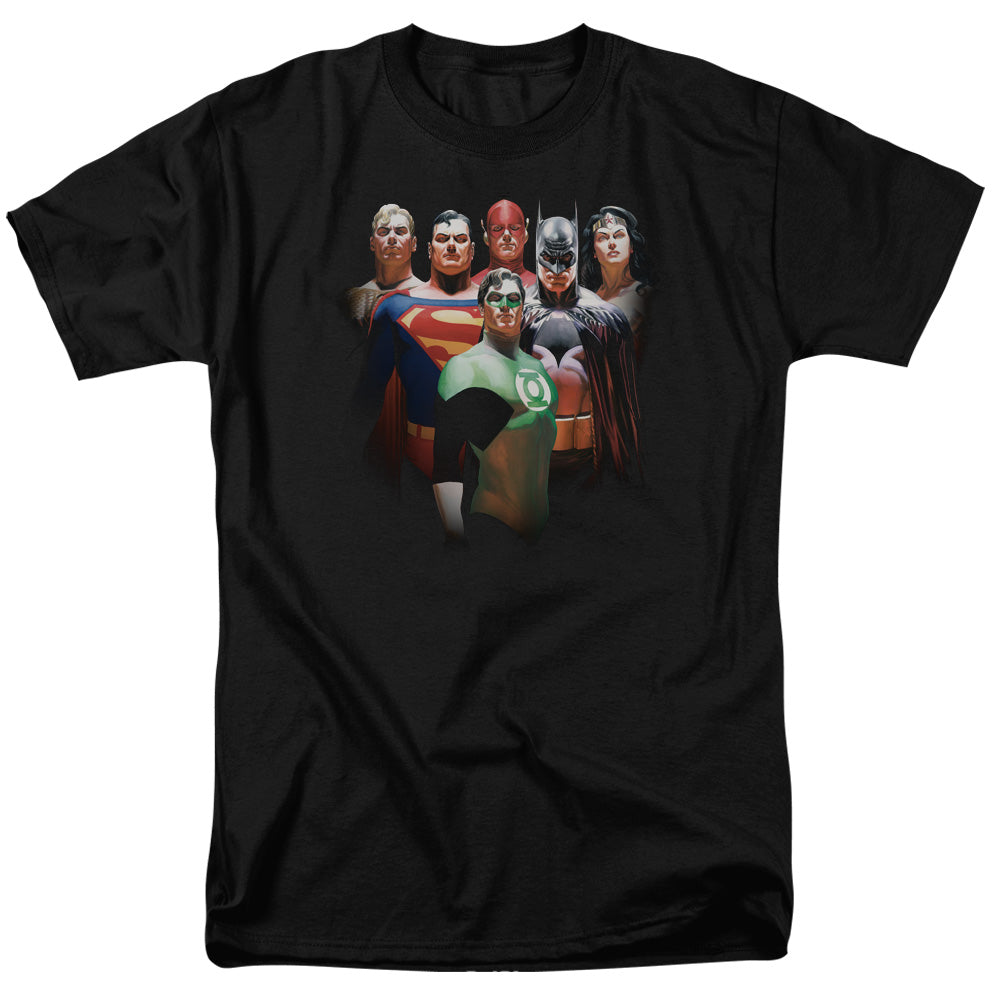 Justice League Of America Roll Call Mens T Shirt Black Officially Licensed