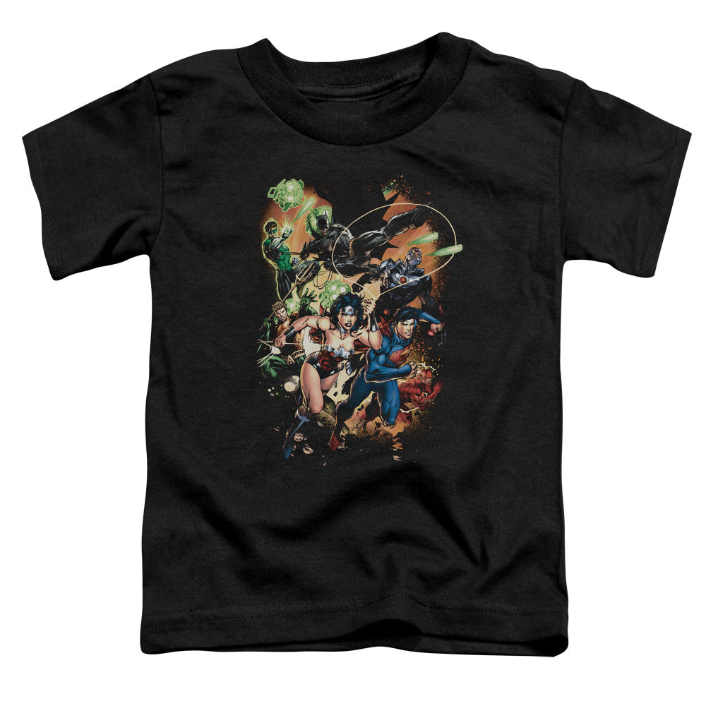 Justice League Battle Ready Toddler Kids Youth T Shirt Black Officially Licensed