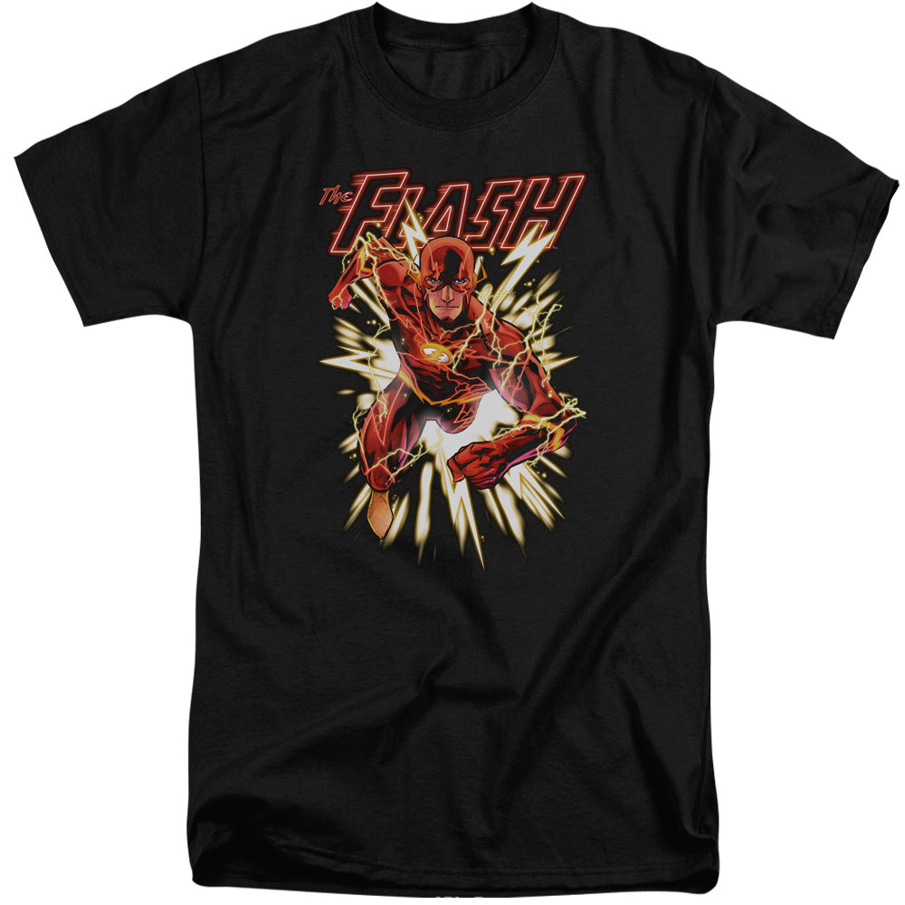 Justice League Flash Glow Mens Tall T Shirt Black Officially Licensed