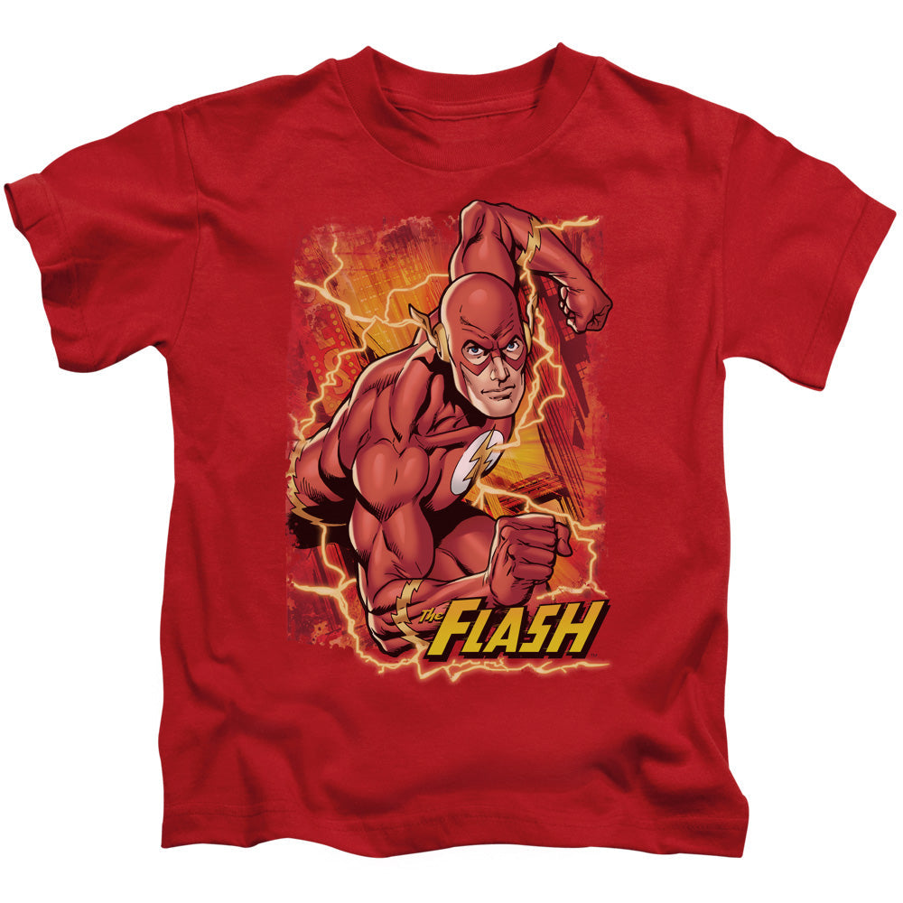 Justice League Flash Lightning Juvenile Kids Youth T Shirt Red Officially Licensed
