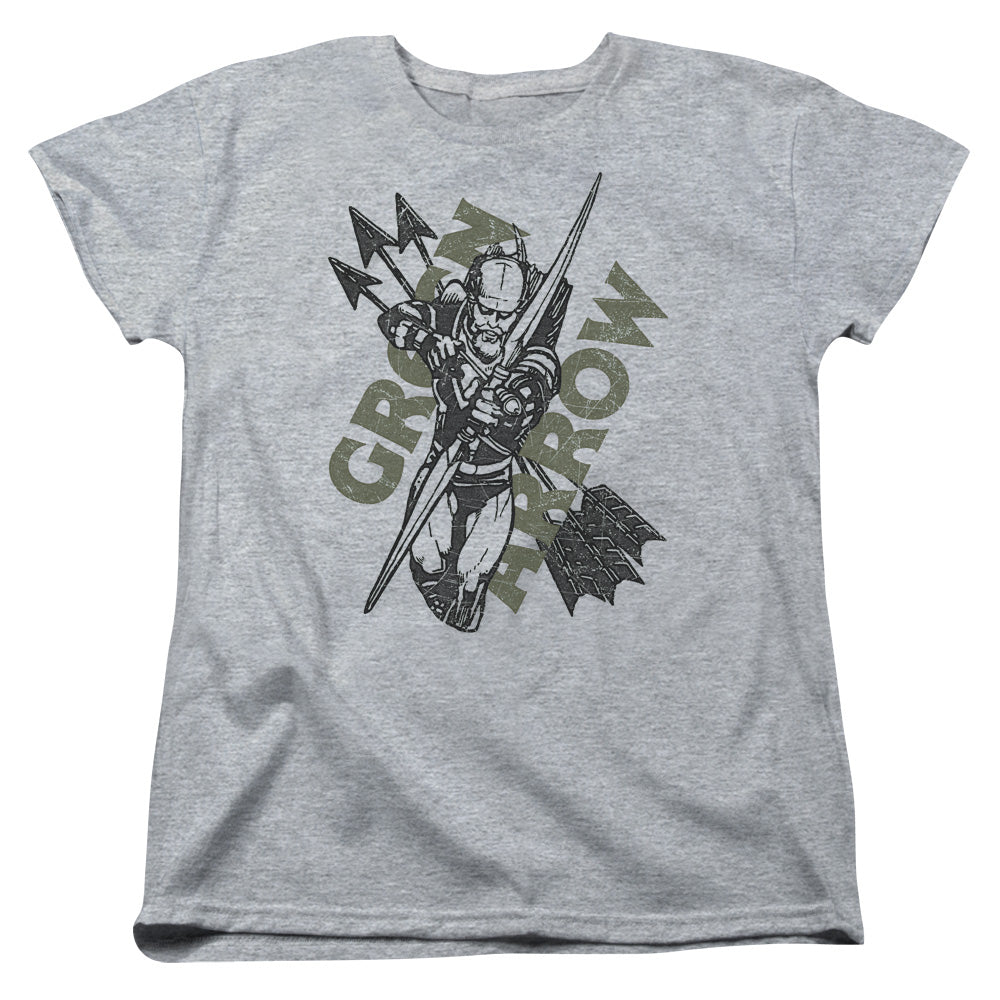 Justice League Archers Arrows Womens T Shirt Athletic Heather Officially Licensed