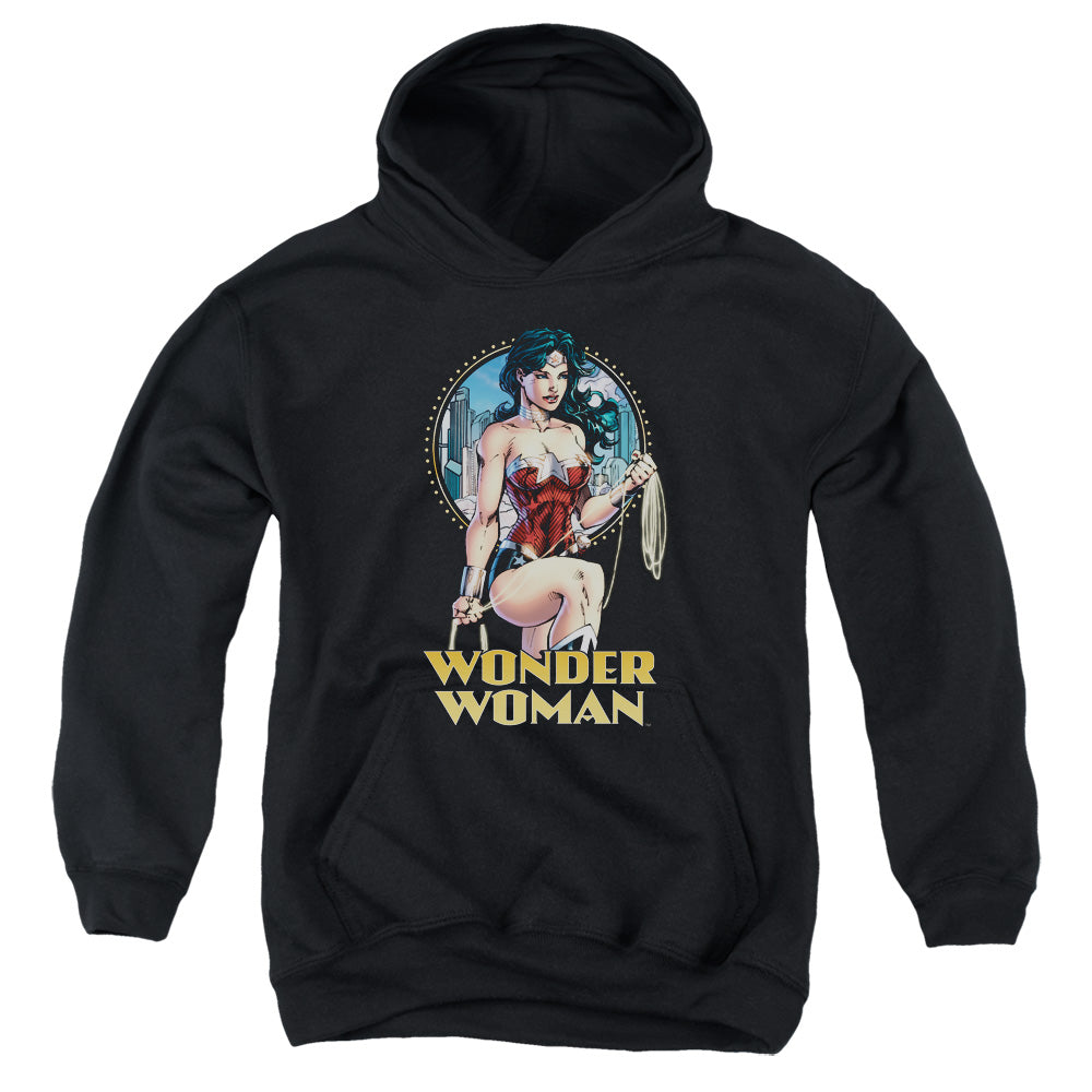 Justice League City Warrior Kids Youth Hoodie Black Officially Licensed