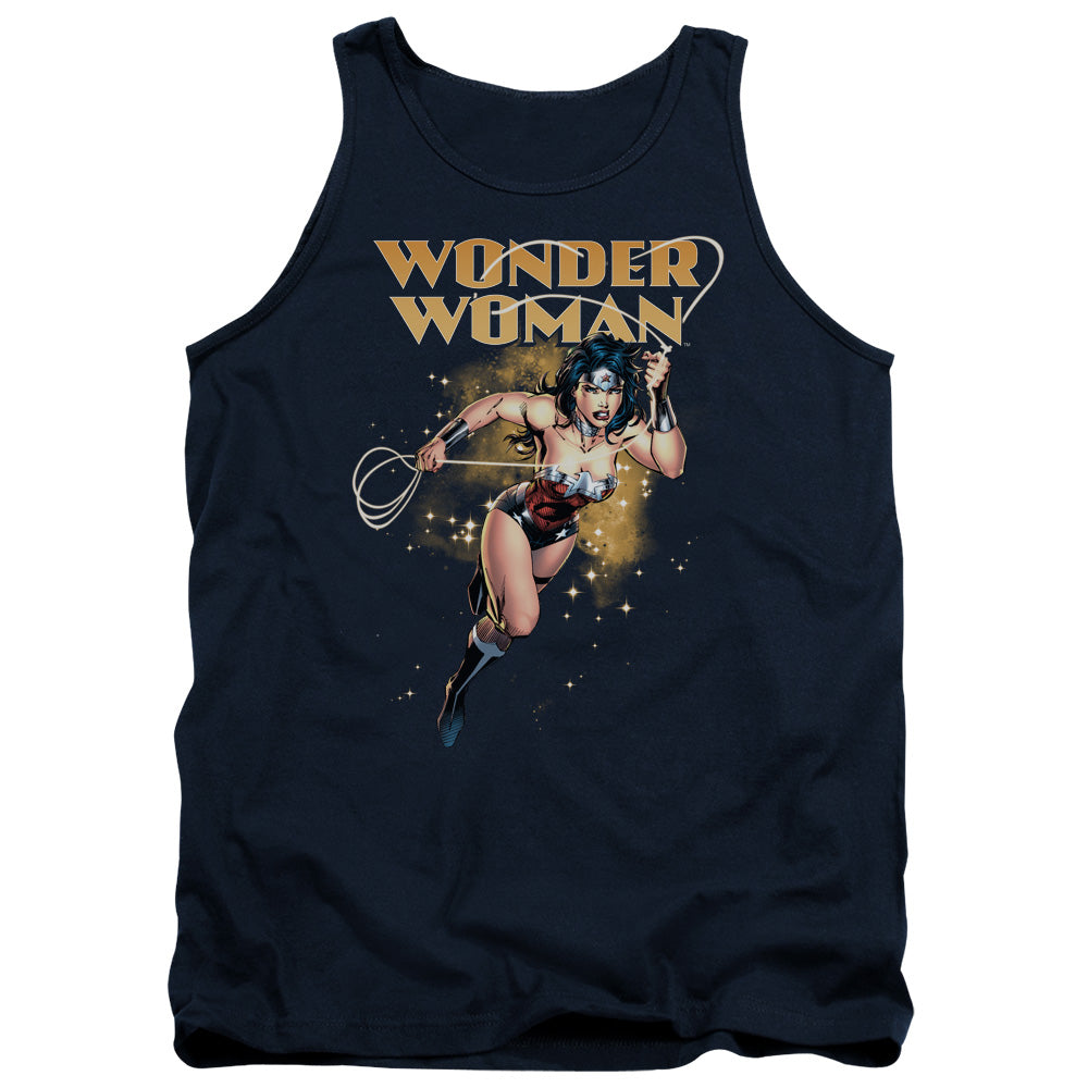 Justice League Star Lasso Mens Tank Top Shirt Navy Blue Blue Officially Licensed