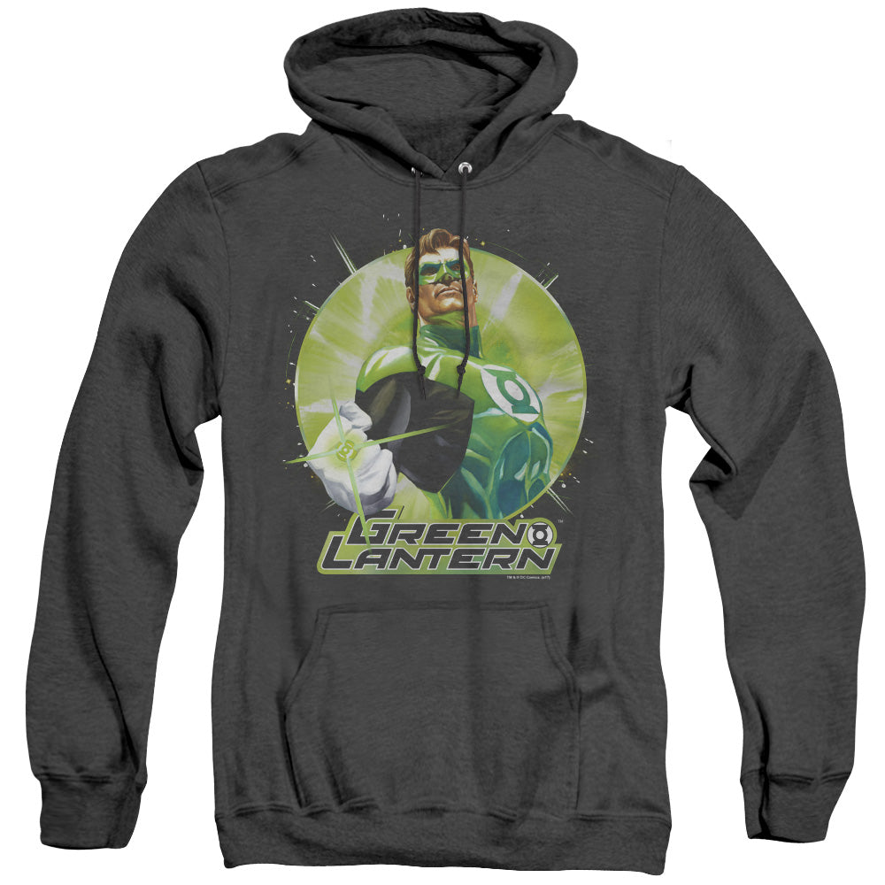 Justice League Green Static Heather Mens Hoodie Black Officially Licensed