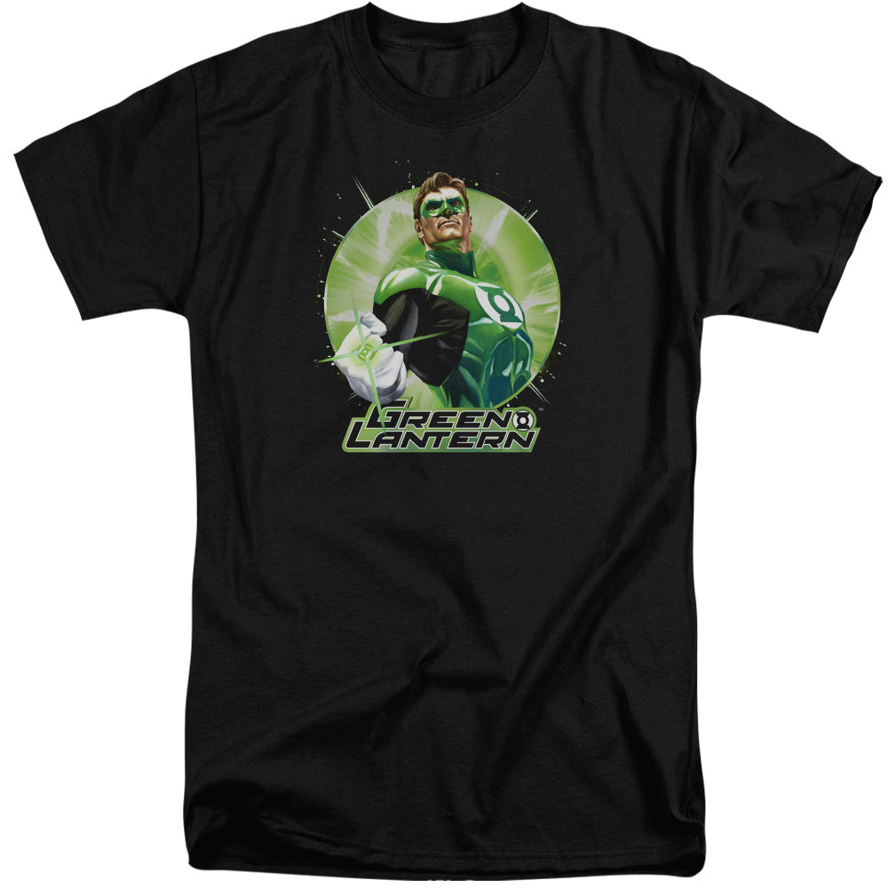 Justice League Green Static Mens Tall T Shirt Black Officially Licensed