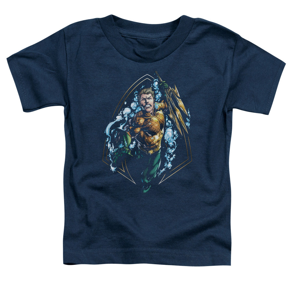 Justice League Thrashing Toddler Kids Youth T Shirt Navy Blue Blue Officially Licensed