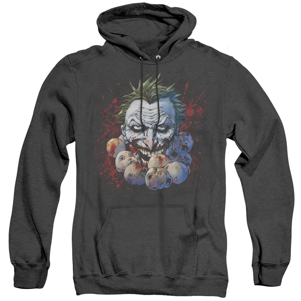 Justice League Doll Heads Heather Mens Hoodie Black Officially Licensed