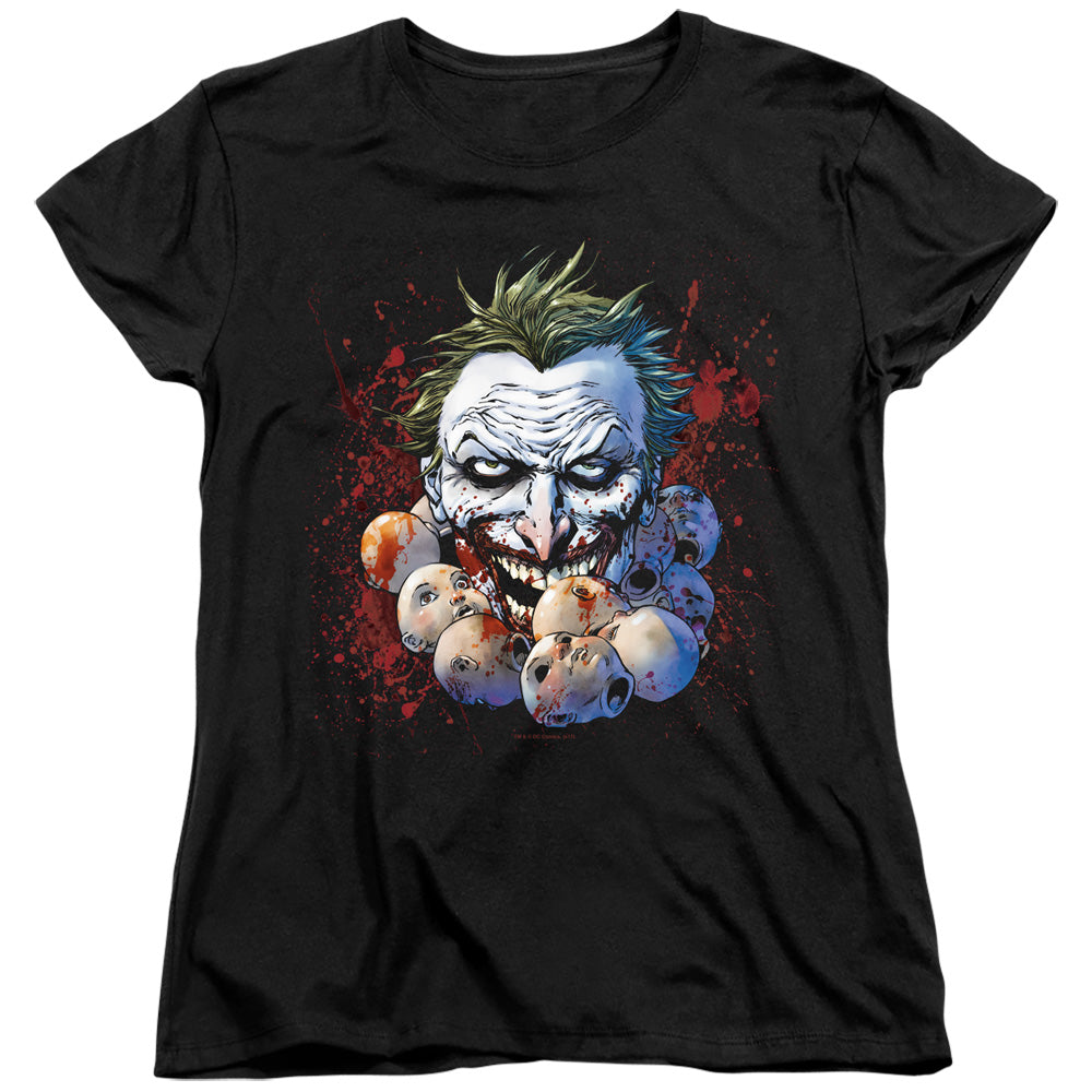 Justice League Doll Heads Womens T Shirt Black Officially Licensed