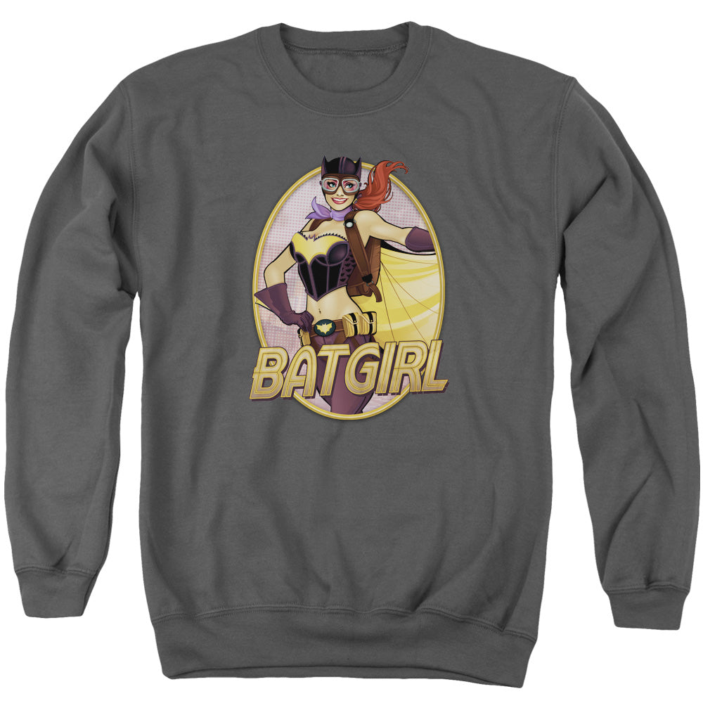 Justice League Batgirl Bombshell Mens Crewneck Sweatshirt Charcoal Officially Licensed