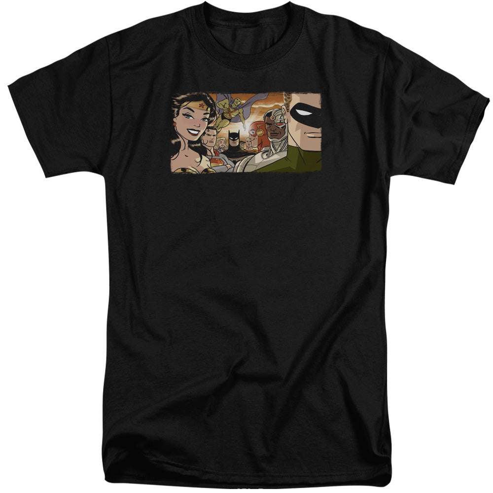 Justice League Cinematic League Mens Tall T Shirt Black Officially Licensed