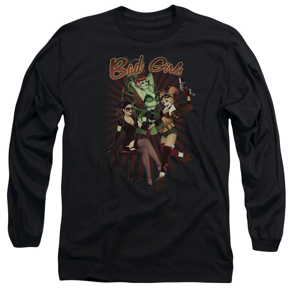 Justice League Bad Girls Mens Long Sleeve Shirt Black Officially Licensed