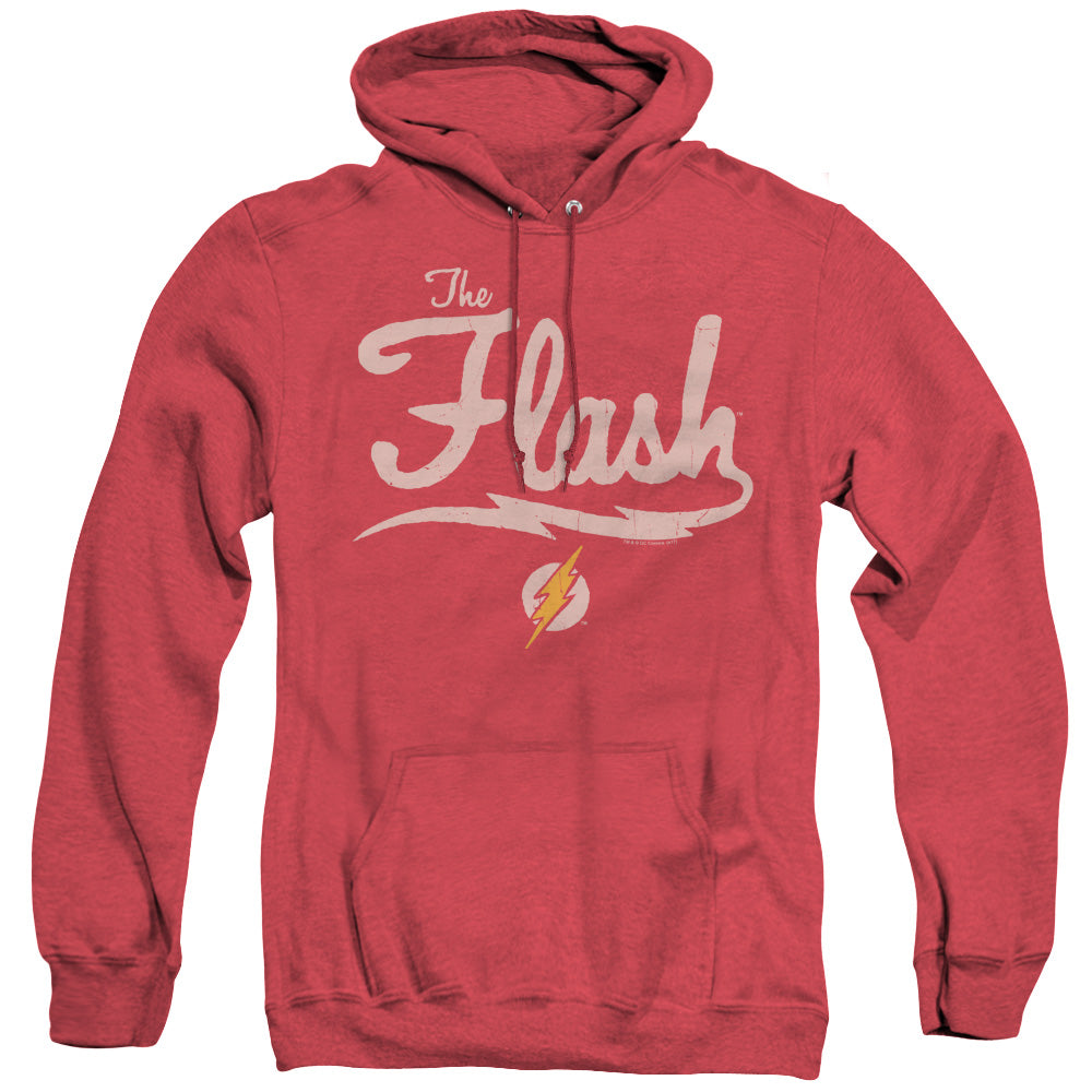 Justice League Old School Flash Heather Mens Hoodie Red Officially Licensed