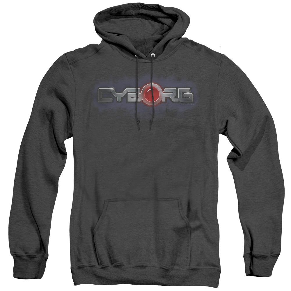 Justice League Of America Cyborg Title Heather Mens Hoodie Black Officially Licensed