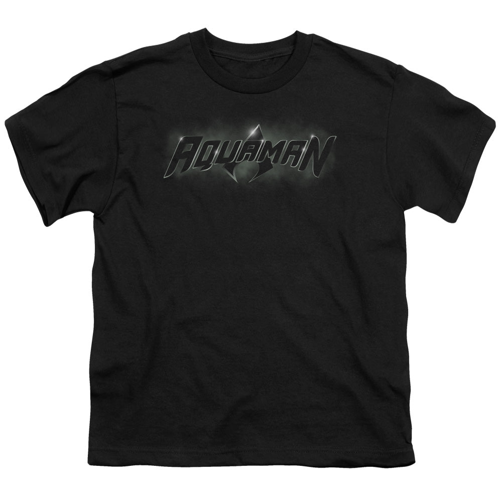 Justice League Aquaman Title Kids Youth T Shirt Black Officially Licensed