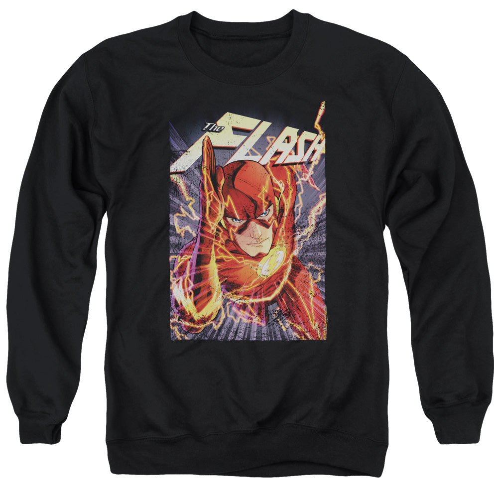 Justice League Flash One Mens Crewneck Sweatshirt Black Officially Licensed