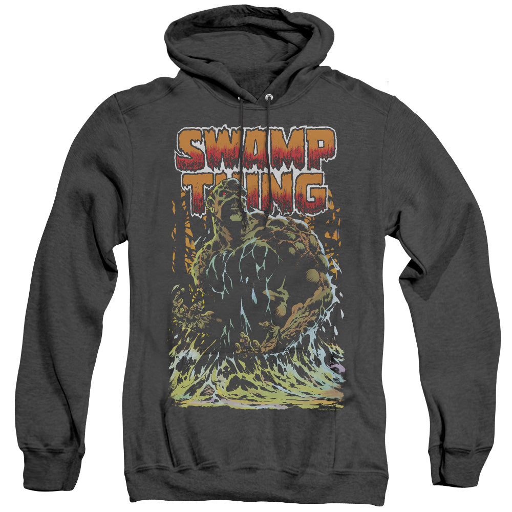 Justice League Swamp Thing Heather Mens Hoodie Black Officially Licensed