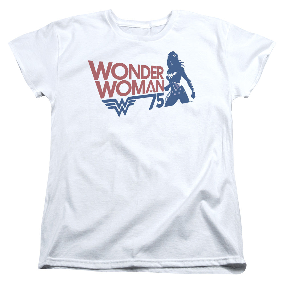 Wonder Woman Ww75 Silhouette Womens T Shirt White Officially Licensed