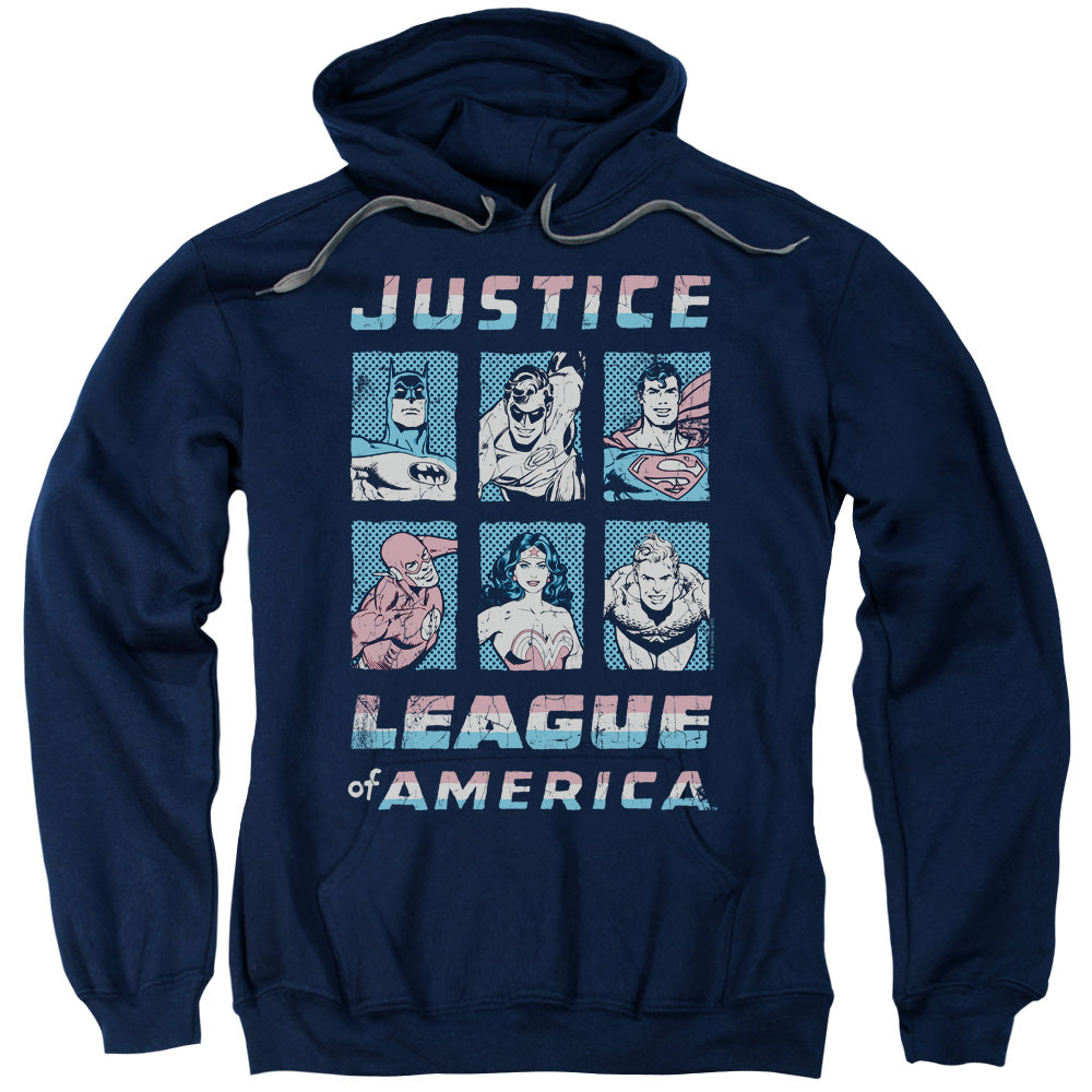 Justice League American League Mens Hoodie Navy Blue Blue Officially Licensed