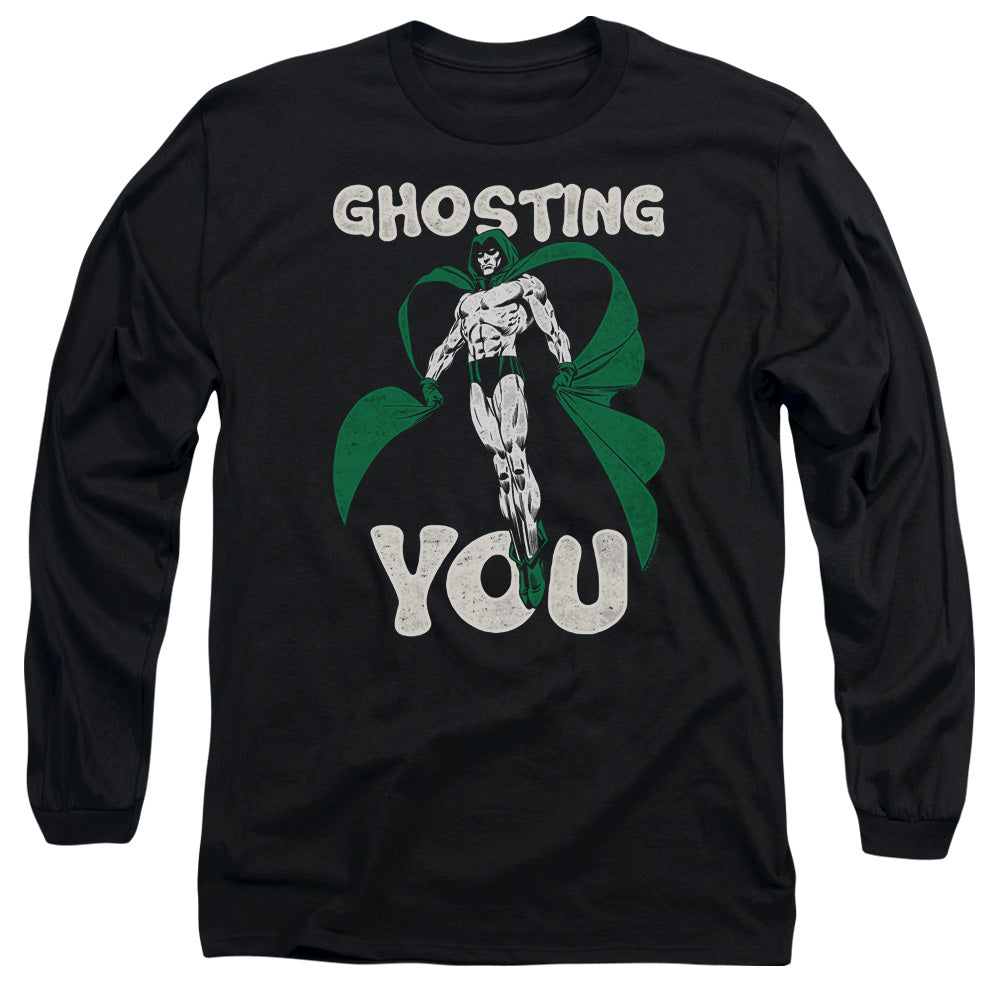 Justice League Ghosting Mens Long Sleeve Shirt Black Officially Licensed