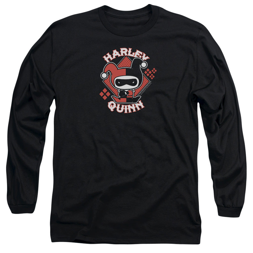 Justice League Harley Chibi Mens Long Sleeve Shirt Black Officially Licensed