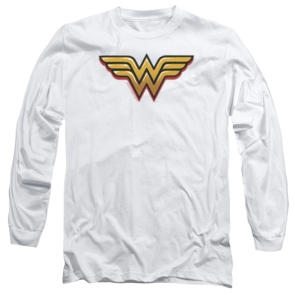 Wonder Woman Airbrush Ww Mens Long Sleeve Shirt White Officially Licensed