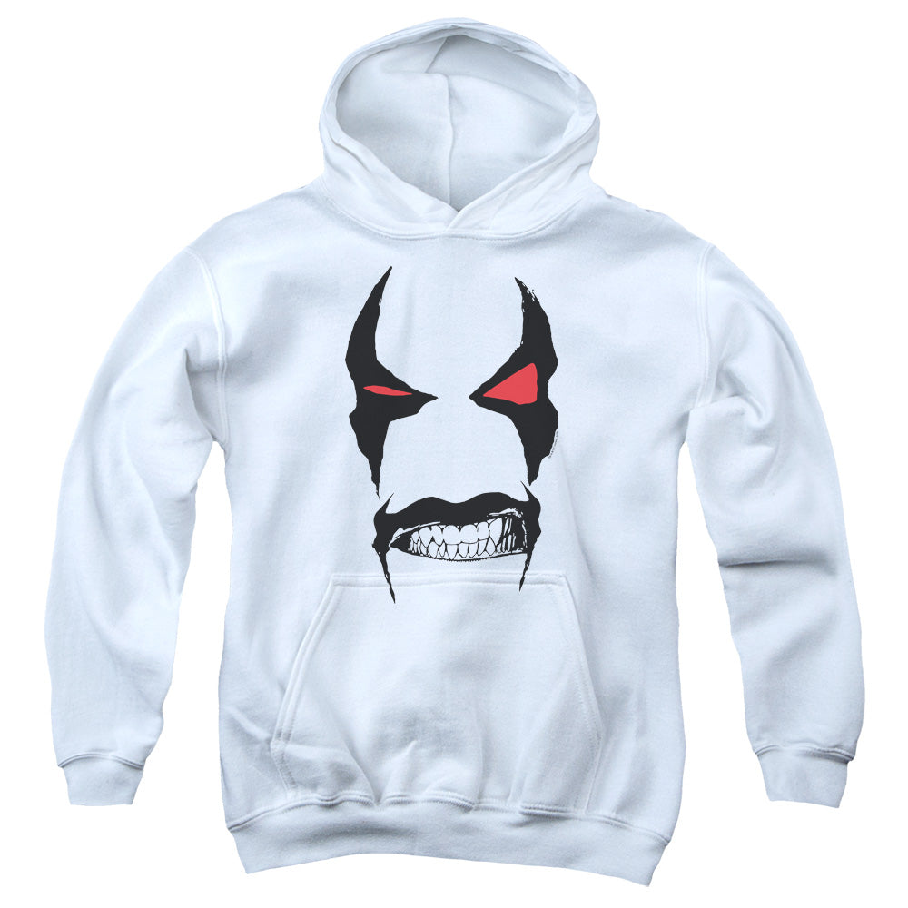 Justice League Lobo Face Kids Youth Hoodie White Officially Licensed
