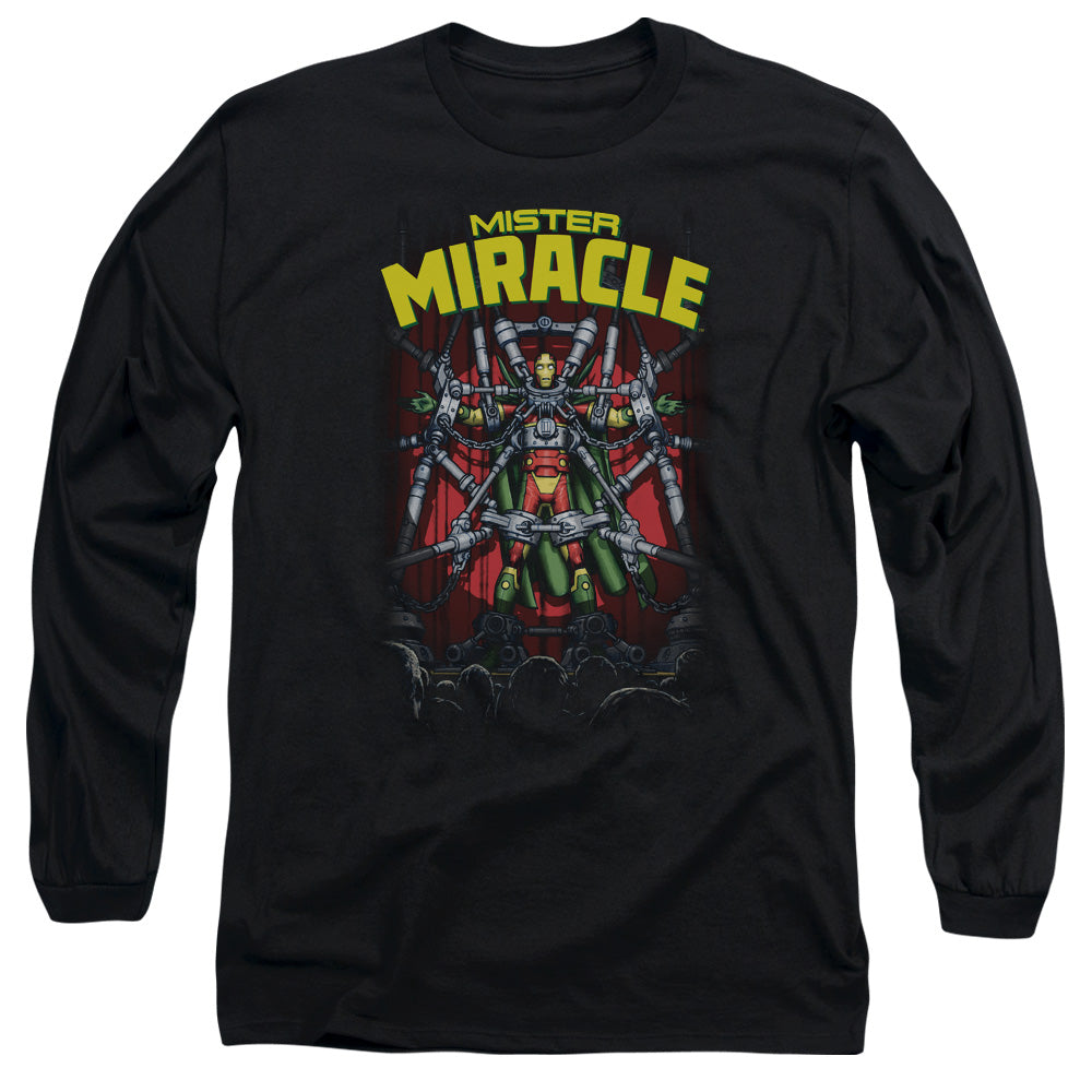 Justice League Mister Miracle Mens Long Sleeve Shirt Black Officially Licensed