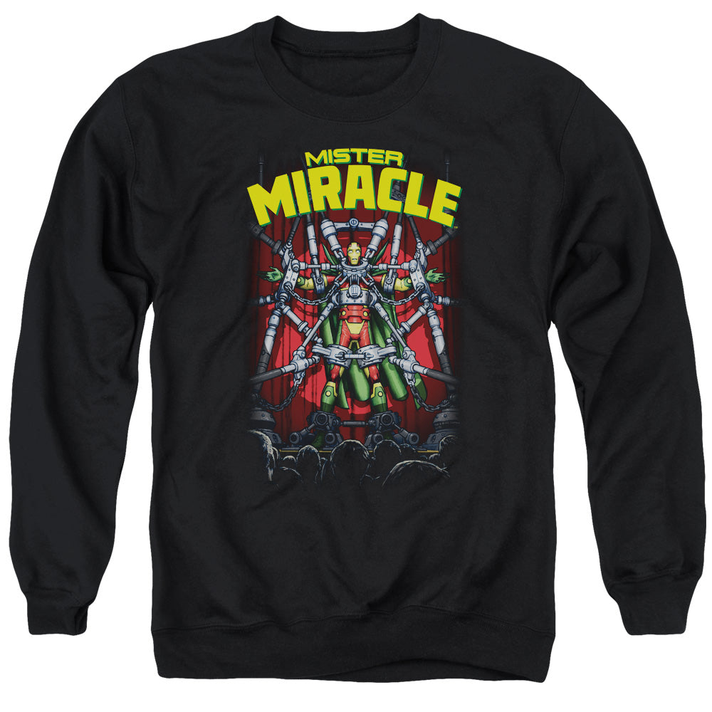 Justice League Mister Miracle Mens Crewneck Sweatshirt Black Officially Licensed