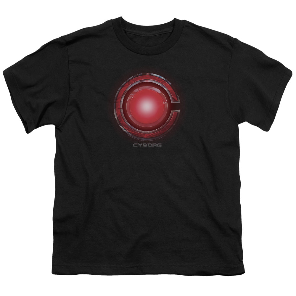 Justice League Movie Cyborg Logo Kids Youth T Shirt Black Officially Licensed