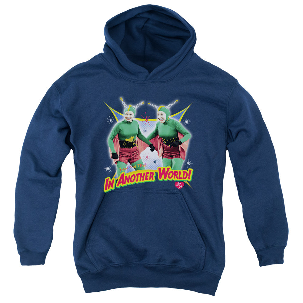I Love Lucy in Another World Kids Youth Hoodie Navy Blue Officially Licensed